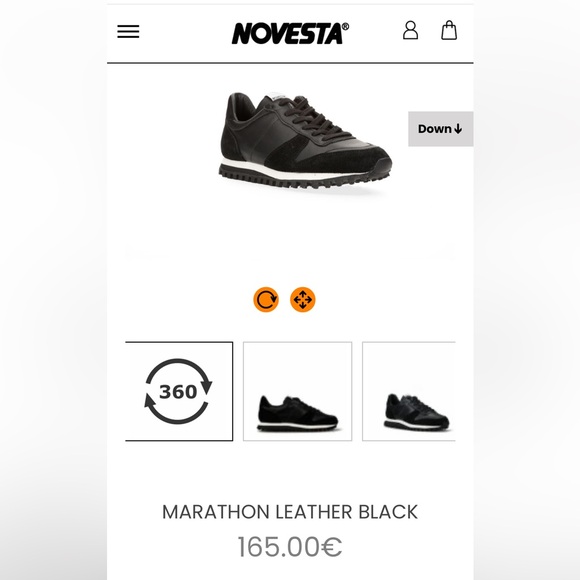 Novesta Marathon Black Leather Sneaker EU 46 UK11 US12 - Picture 8 of 8